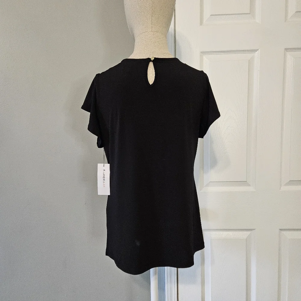 NWT Liz Claiborne Elegant Black Short Sleeve Tee